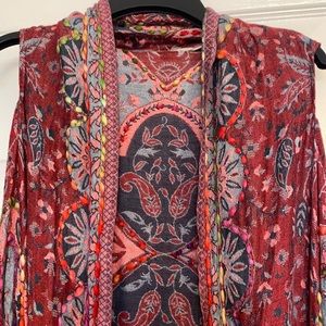 Bohemian style asymmetrical kimono